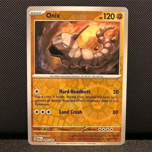Onix Reverse Holo 090/182 - Paradox Rift Pokemon Card - NM/Mint