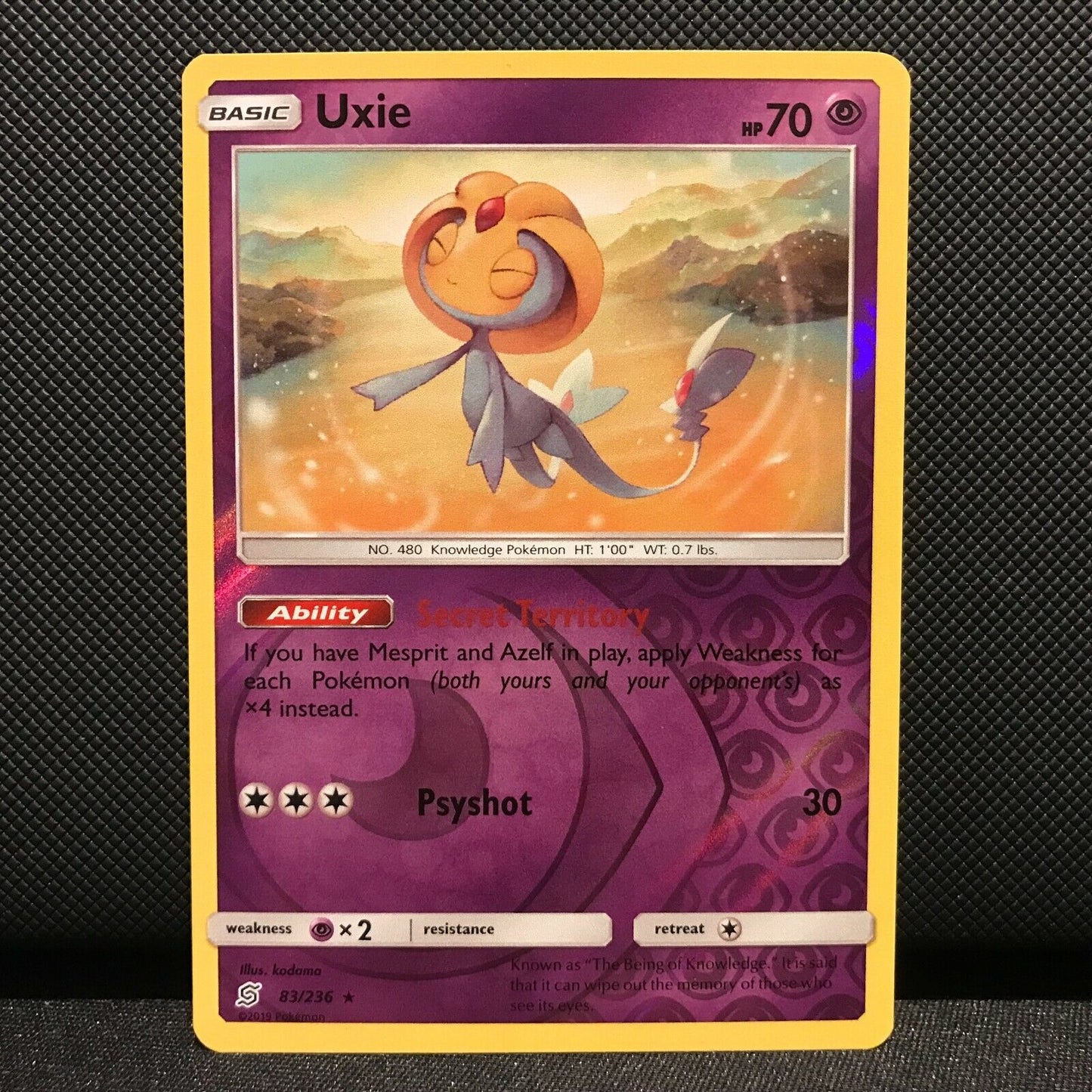 Uxie Reverse Holo 83/236 - Unified Minds Pokemon Card - NM/Mint