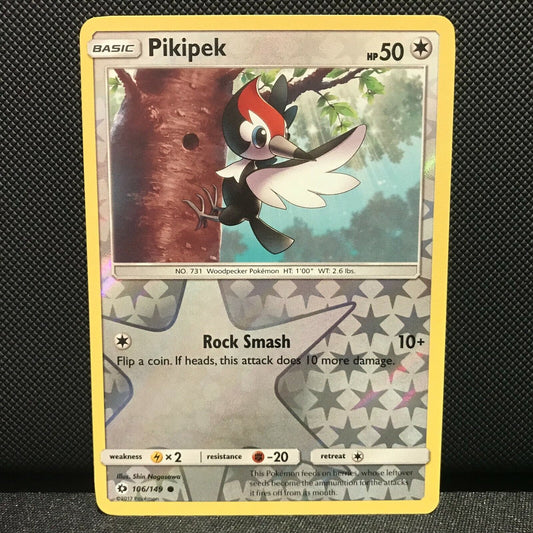 Pikipek Reverse Holo 106/149 - Sun & Moon Base Set Pokemon Card - NM/Mint