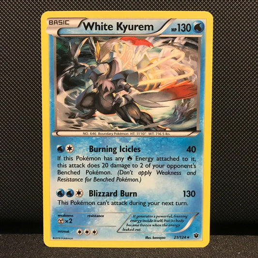 White Kyurem Holo 21/124 - Fates Collide Pokemon Card - NM/Mint