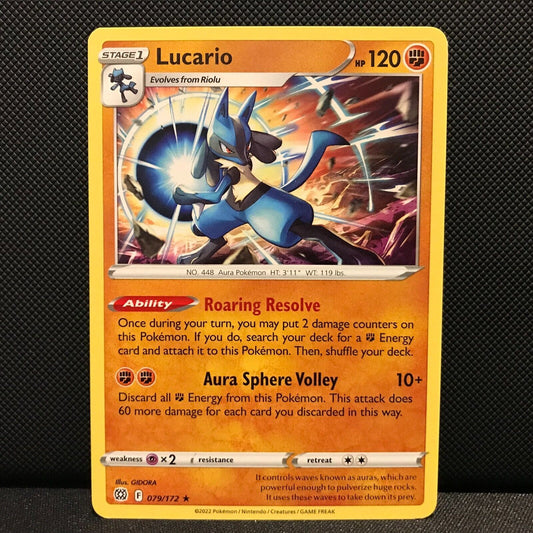 Lucario Non-Holo 79/172 - Brilliant Stars Pokemon Card - NM/Mint