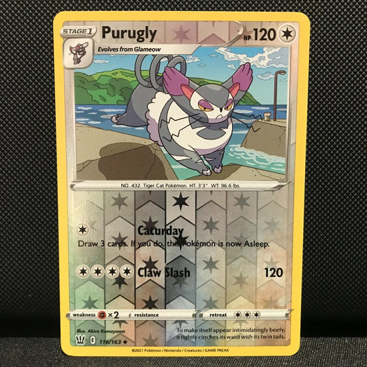 Purugly Reverse Holo 116/163 - Battle Styles Pokemon Card - NM/Mint