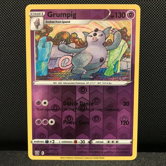 Grumpig Reverse Holo 56/163 - Battle Styles Pokemon Card - NM/Mint