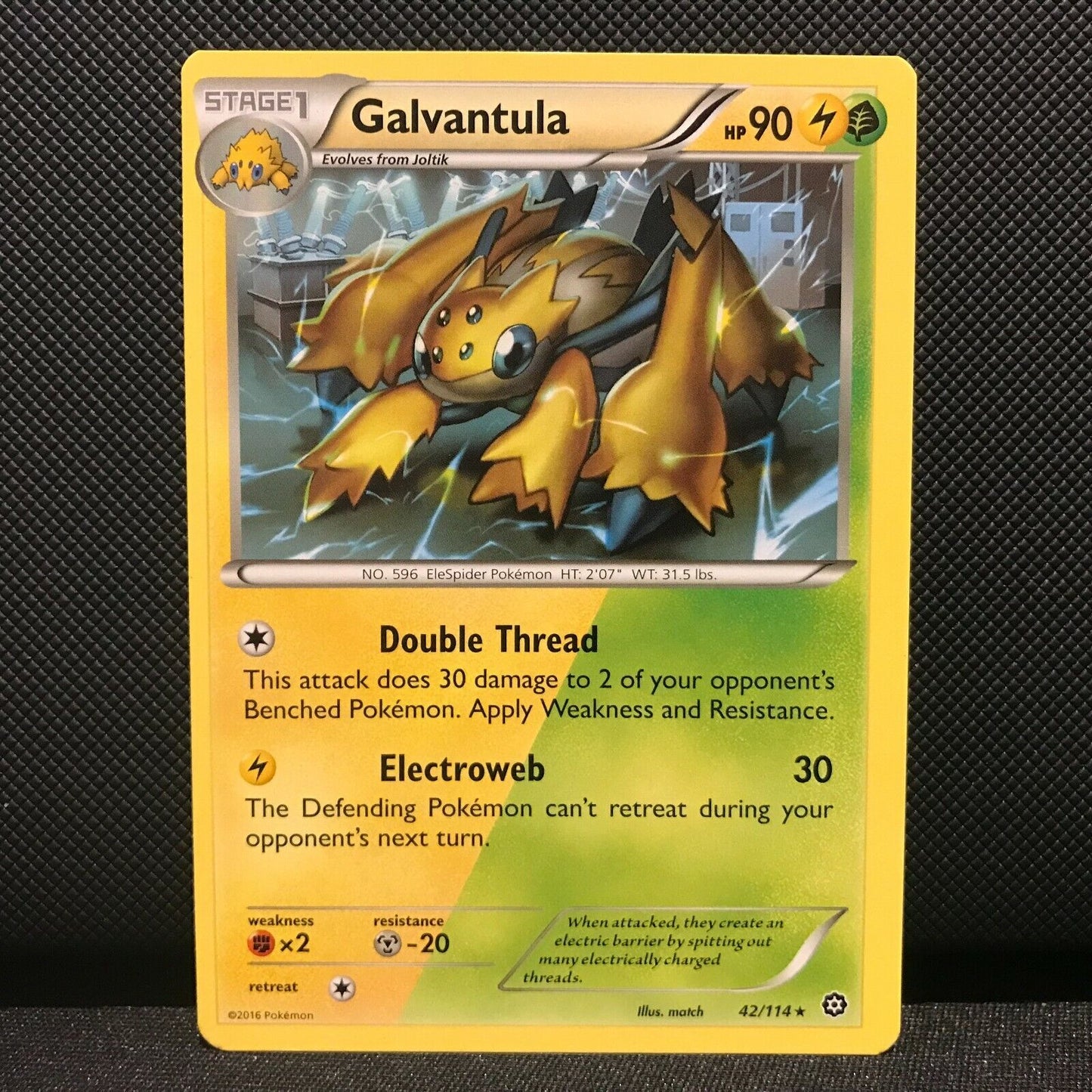 Galvantula 42/114 - Steam Siege Pokemon Card - NM/Mint