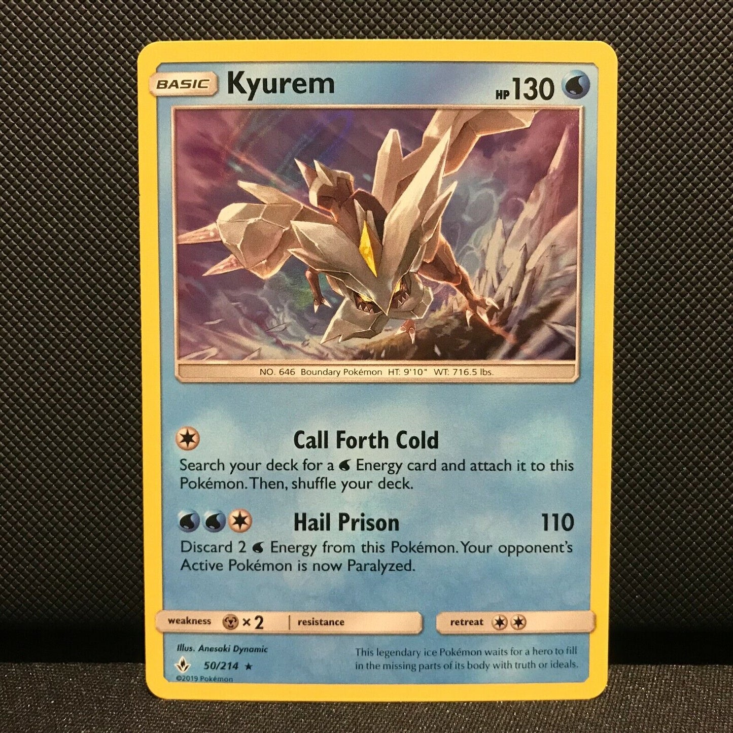 Kyurem Holo 50/214 - Unbroken Bonds Pokemon Card - NM/Mint