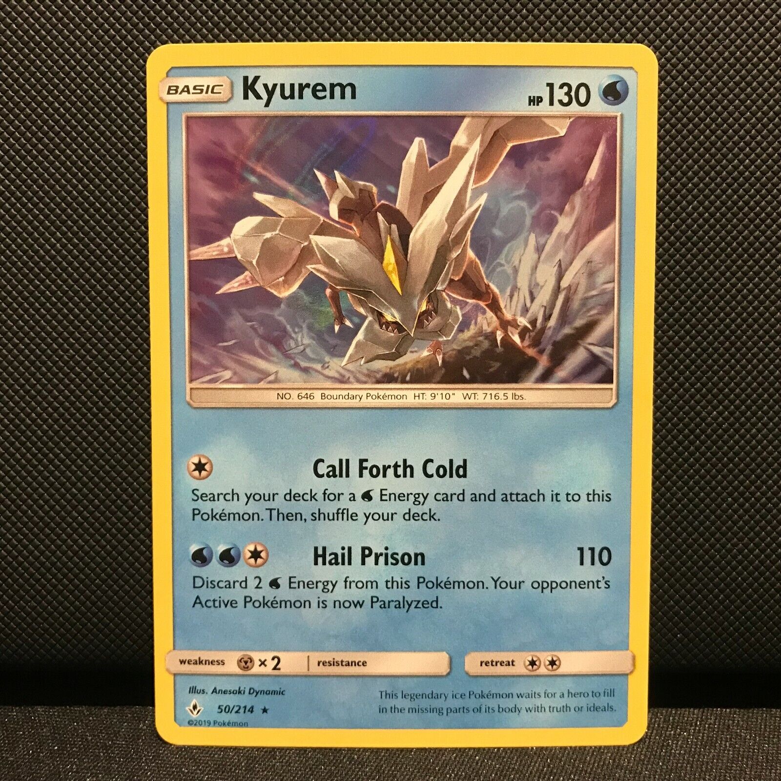 Kyurem Holo 50/214 - Unbroken Bonds Pokemon Card - NM/Mint