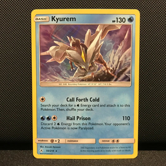 Kyurem Holo 50/214 - Unbroken Bonds Pokemon Card - NM/Mint