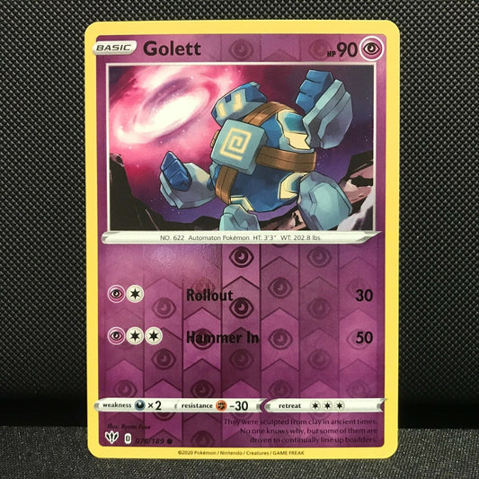 Golett Reverse Holo 76/189 - Darkness Ablaze Pokemon Card - NM/Mint