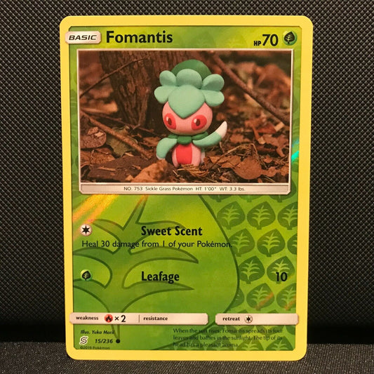 Fomantis Reverse Holo 15/236 - Unified Minds Pokemon Card - NM/Mint