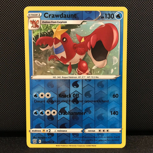 Crawdaunt Reverse Holo 39/163 - Battle Styles Pokemon Card - NM/Mint