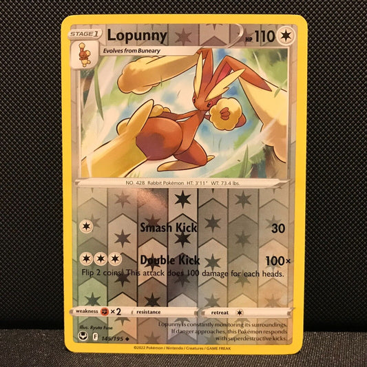 Lopunny Reverse Holo 145/195 - Silver Tempest Pokemon Card - NM/Mint