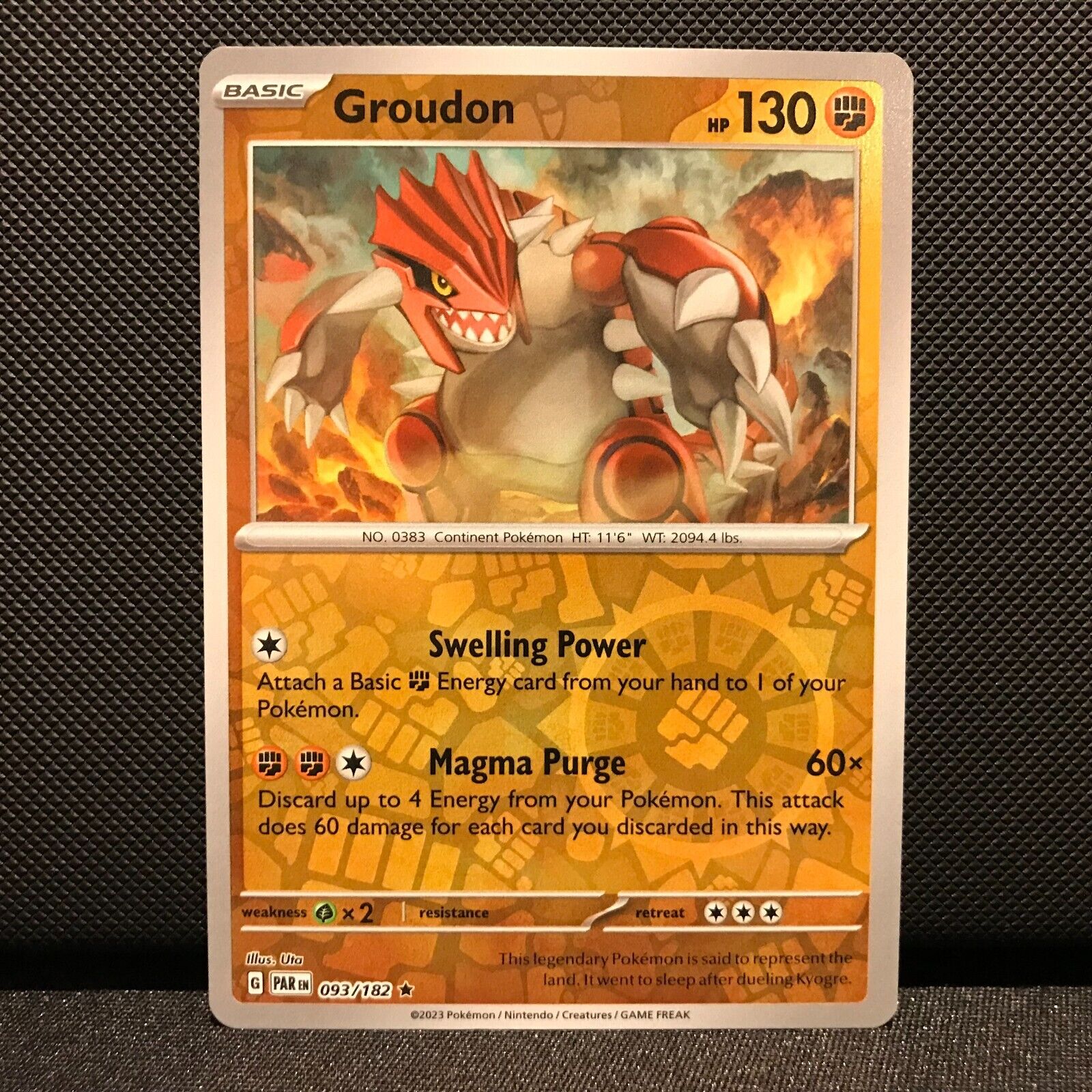 Groudon Reverse Holo 093/182 - Paradox Rift Pokemon Card - NM/Mint