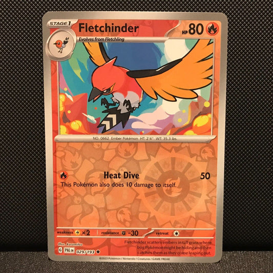 Fletchinder Reverse Holo 029/193 - SV2 Paldea Evolved Pokemon Card - NM/Mint