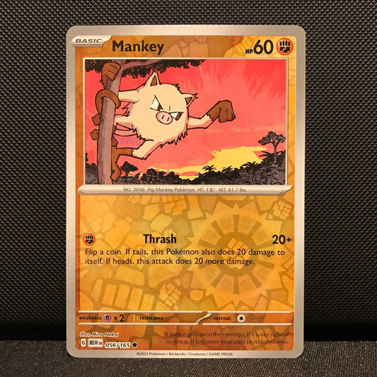Mankey Reverse Holo 056/165- Scarlet & Voilet 151 Pokemon Card - NM/Mint