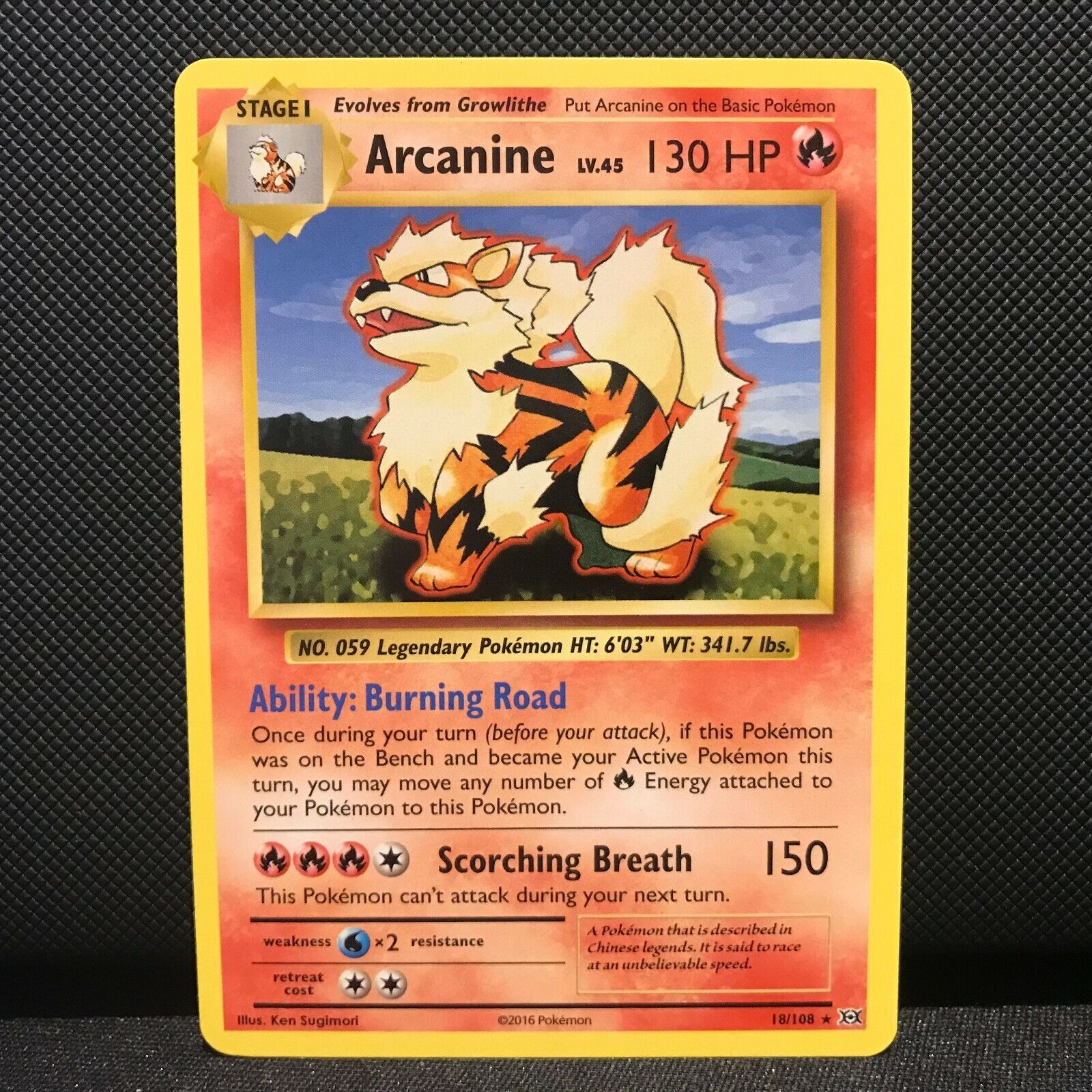 Arcanine 18/108 - Evolutions Pokemon Card - NM/Mint