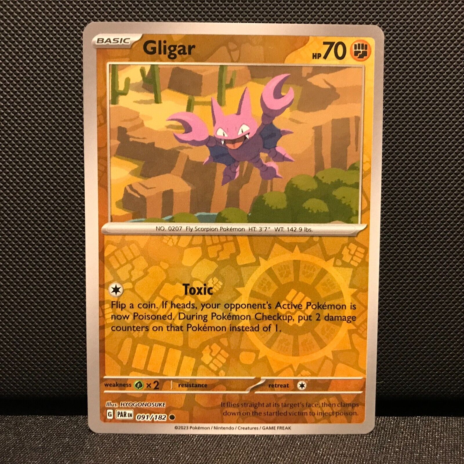 Gligar Reverse Holo 091/182 - Paradox Rift Pokemon Card - NM/Mint