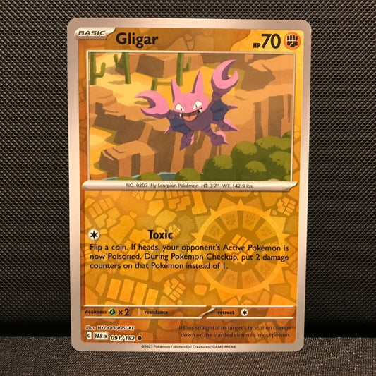 Gligar Reverse Holo 091/182 - Paradox Rift Pokemon Card - NM/Mint