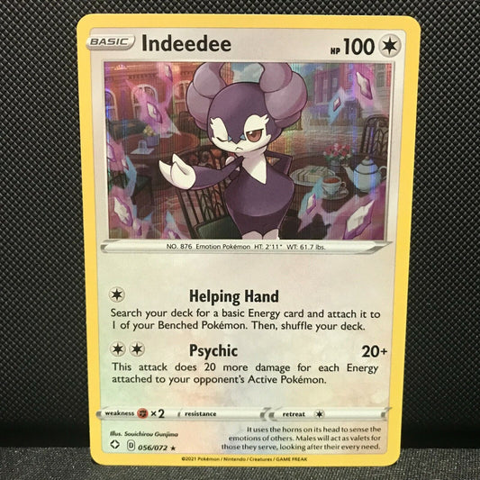 Indeedee Holo 56/72 - Shining Fates Pokemon Card - NM/Mint