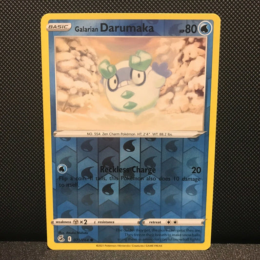 Galarian Darumaka Reverse Holo 71/264 - Fusion Strike Pokemon Card - NM/Mint