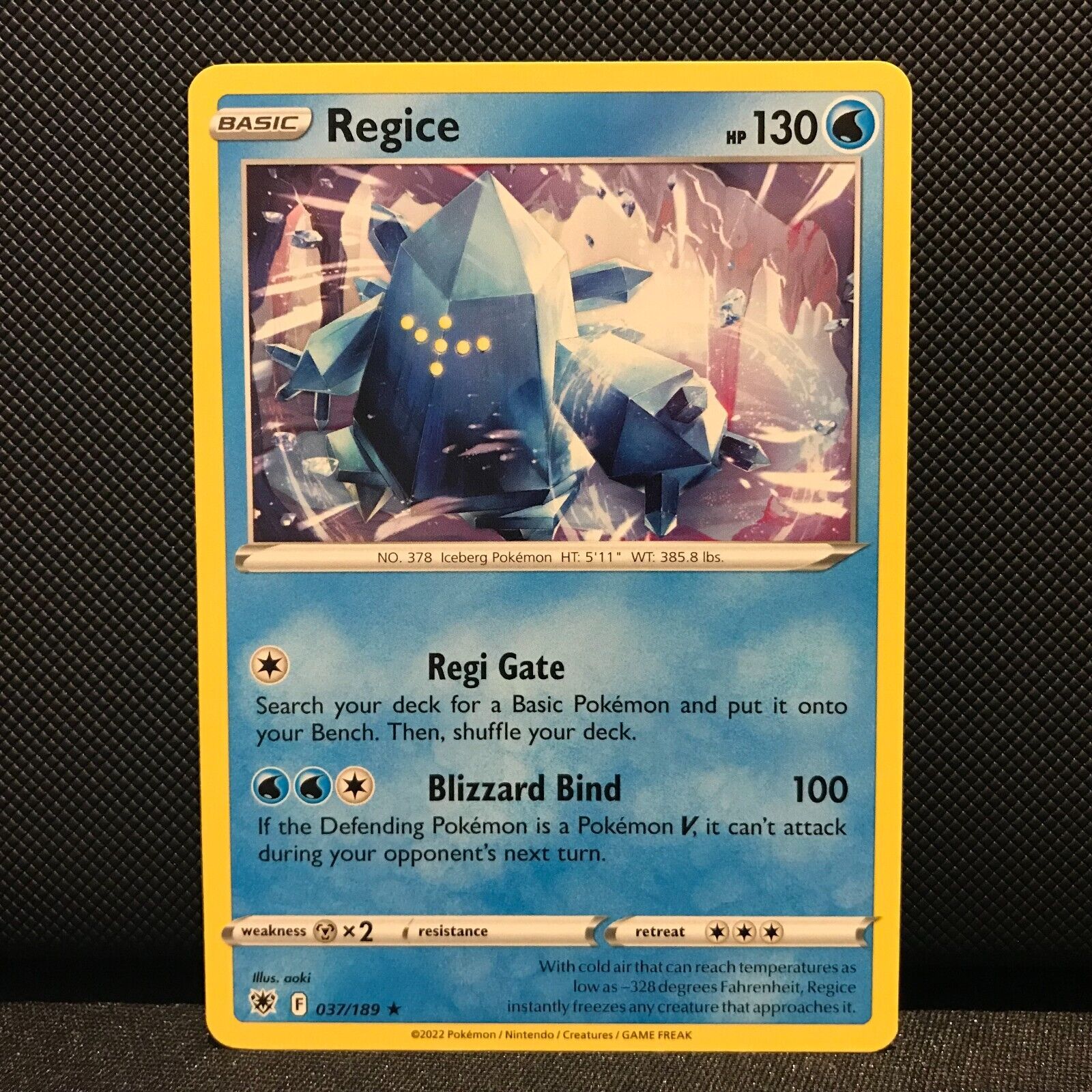 Regice 37/189 - Astral Radiance Pokemon Card - NM/Mint