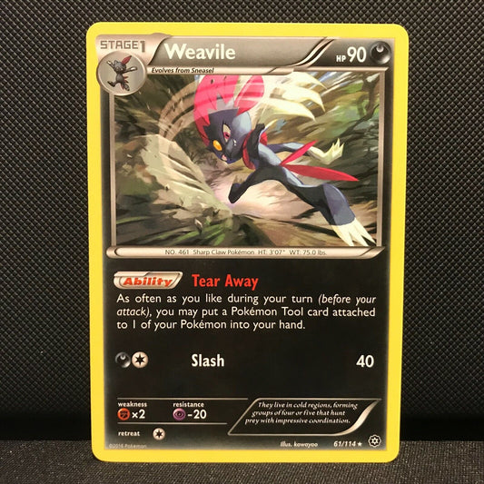 Weavile 61/114 - Steam Siege Pokemon Card - NM/Mint