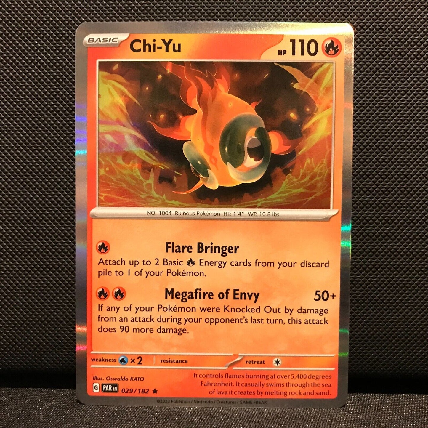 Chi-Yu Holo 029/182 - Paradox Rift Pokemon Card - NM/Mint