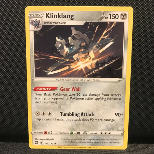 Klinklang 104/172 - Brilliant Stars Pokemon Card - NM/Mint