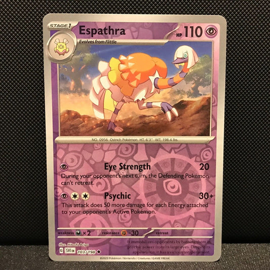 Espathra Reverse Holo 103/198 - SV1EN Base Set Pokemon Card - NM/Mint