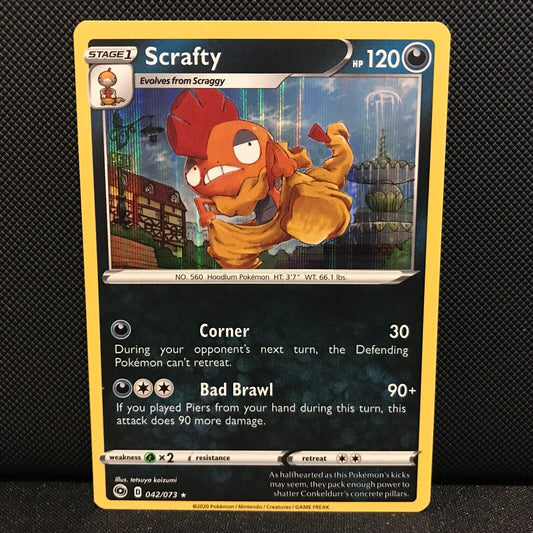 Scrafty Holo 42/73 - Champion's Path Pokemon Card - NM/Mint