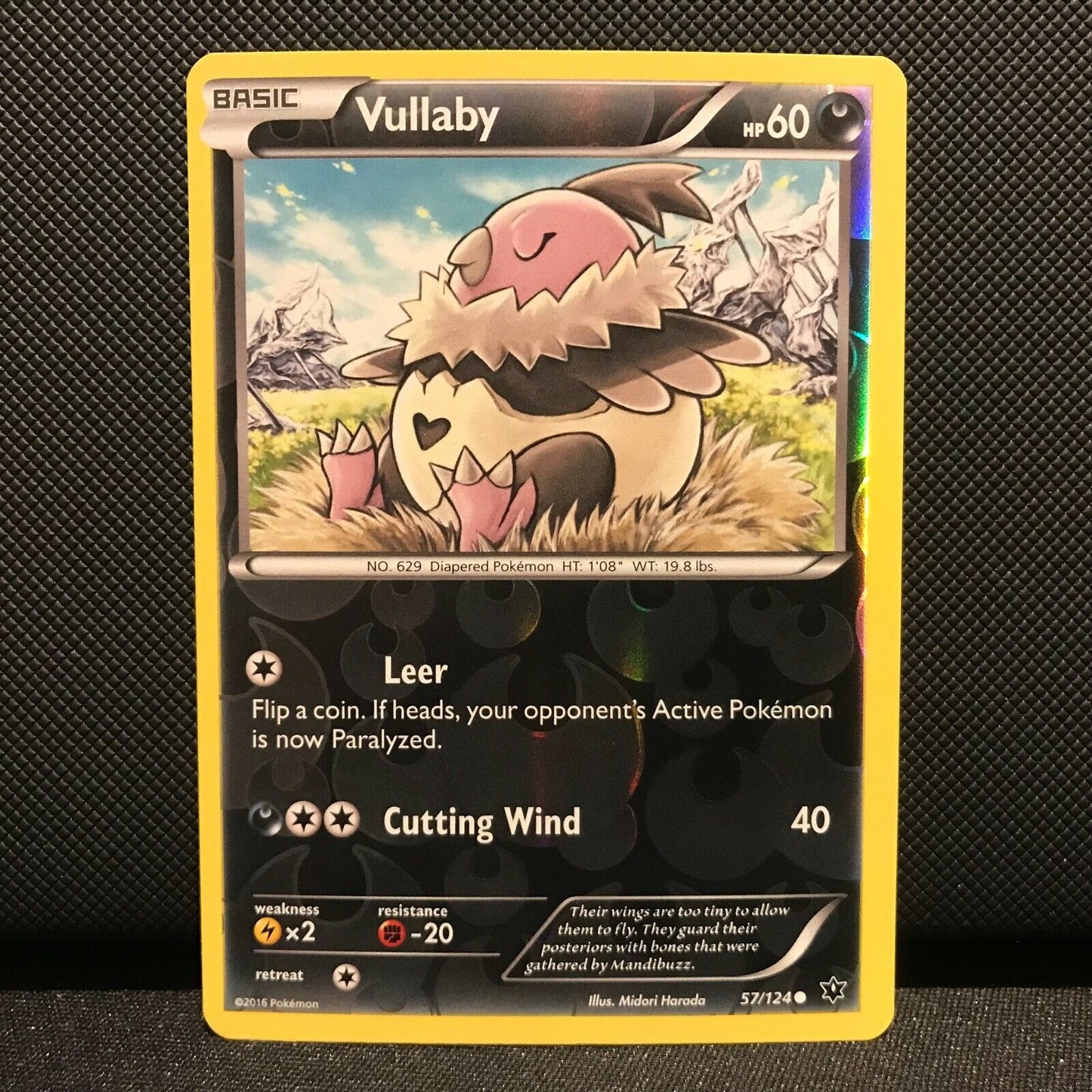 Vullaby Reverse Holo 57/124 - Fates Collide Pokemon Card - NM/Mint