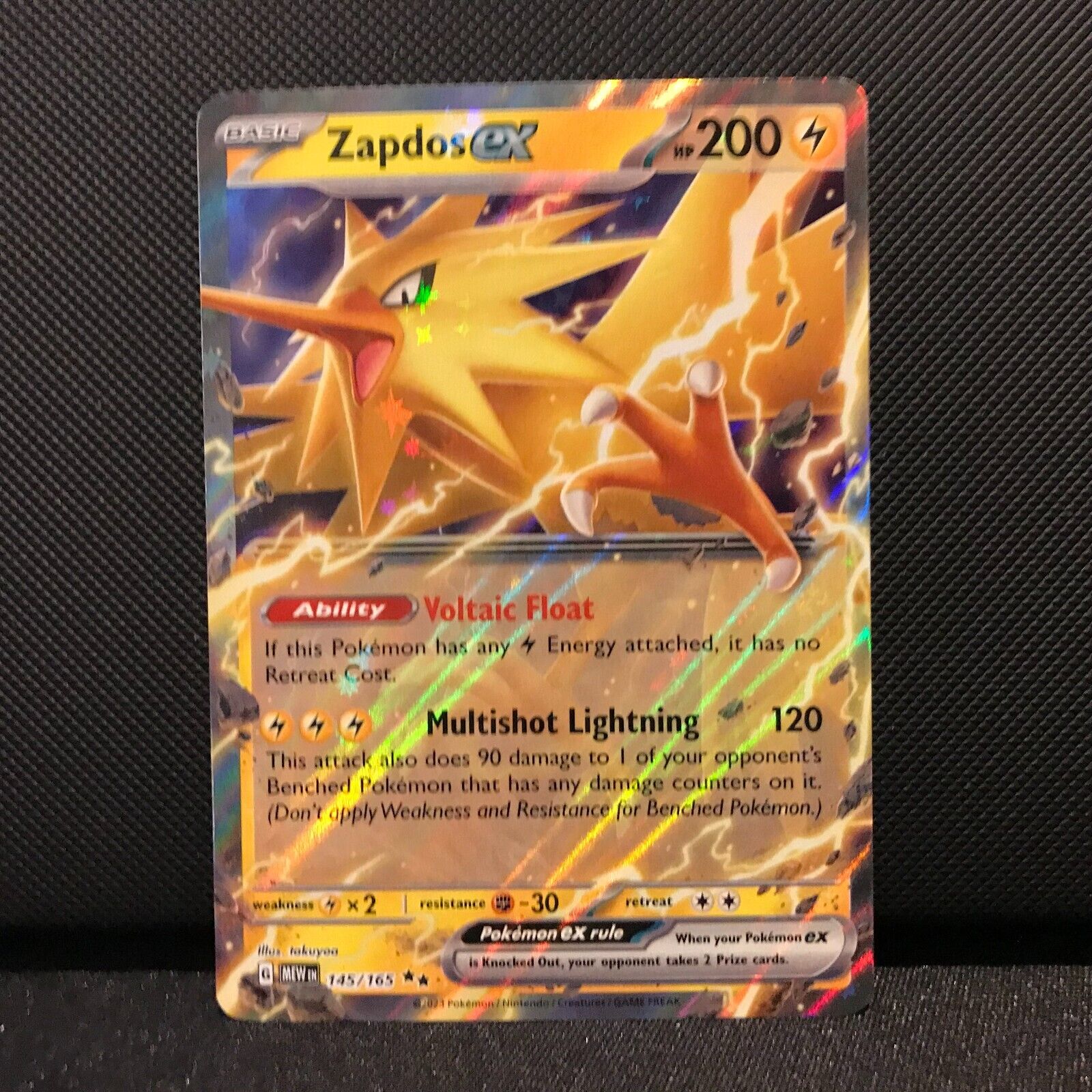 Zapdos EX 145/165- Scarlet & Voilet 151 Pokemon Card - NM/Mint