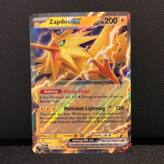 Zapdos EX 145/165- Scarlet & Voilet 151 Pokemon Card - NM/Mint