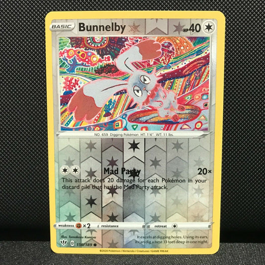 Bunnelby Reverse Holo 150/189 - Darkness Ablaze Pokemon Card - NM/Mint