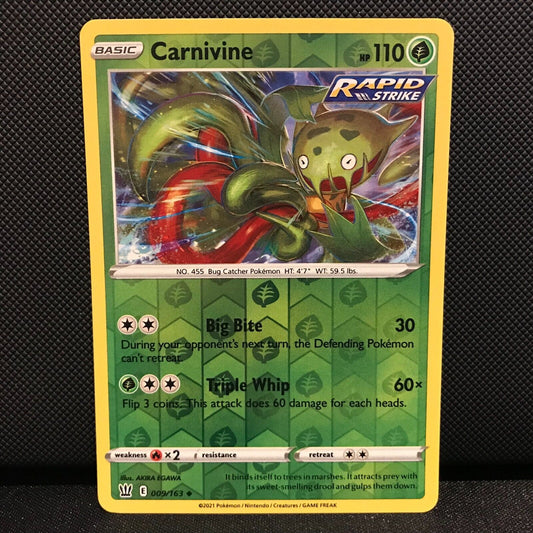 Carnivine Reverse Holo 9/163 - Battle Styles Pokemon Card - NM/Mint