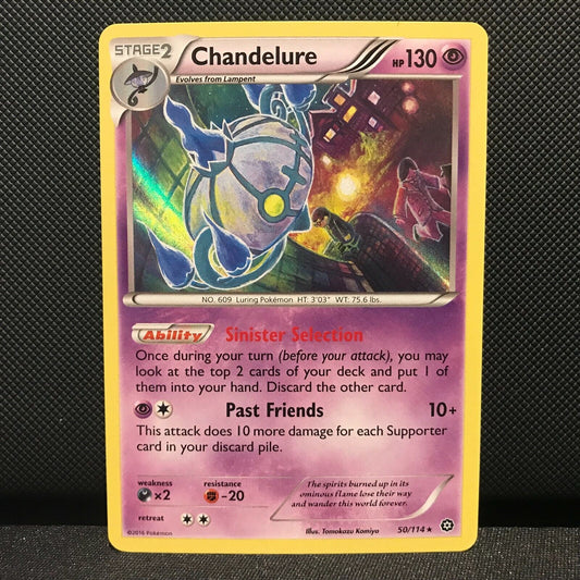 Chandelure Holo 50/114 - Steam Siege Pokemon Card - NM/Mint