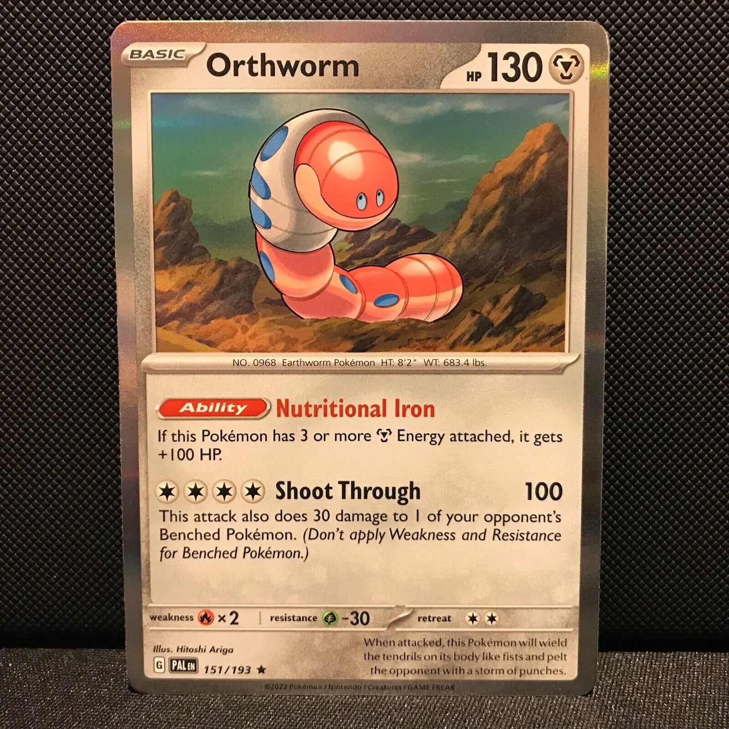 Orthworm Holo 151/193 - SV2 Paldea Evolved Pokemon Card - NM/Mint