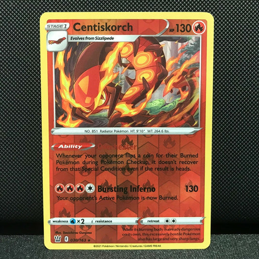 Centiskorch Reverse Holo 30/163 - Battle Styles Pokemon Card - NM/Mint