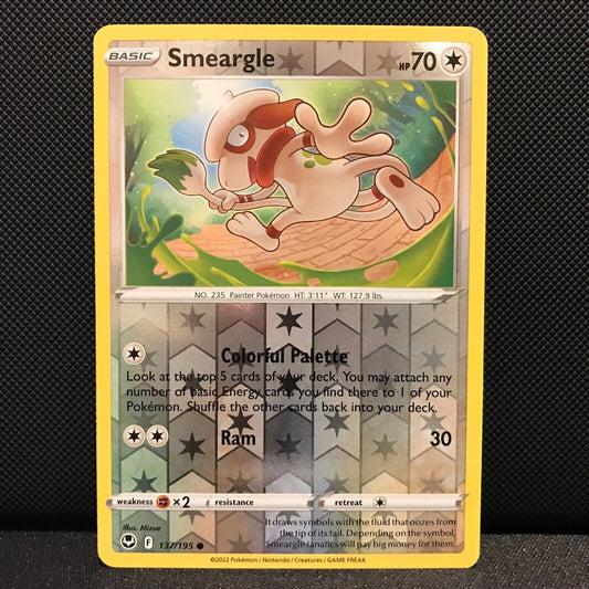 Smeargle Reverse Holo 137/195 - Silver Tempest Pokemon Card - NM/Mint
