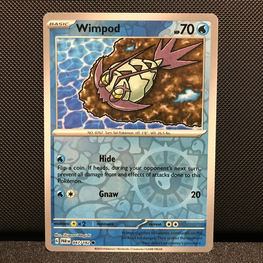 Wimpod Reverse Holo 047/182 - Paradox Rift Pokemon Card - NM/Mint