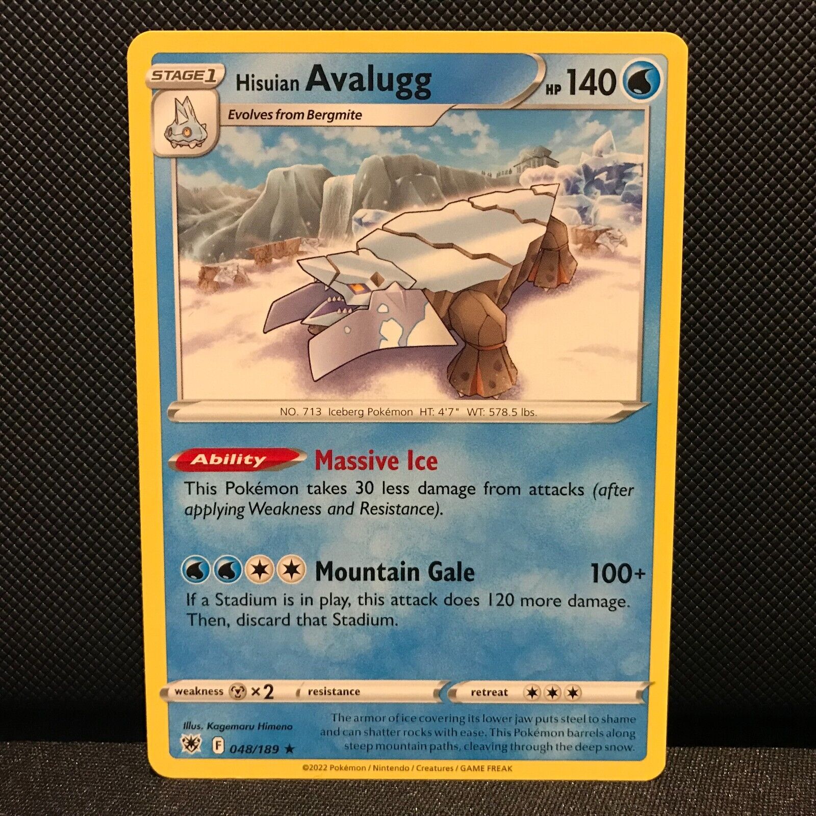 Hisuian Avalugg 48/189 - Astral Radiance Pokemon Card - NM/Mint