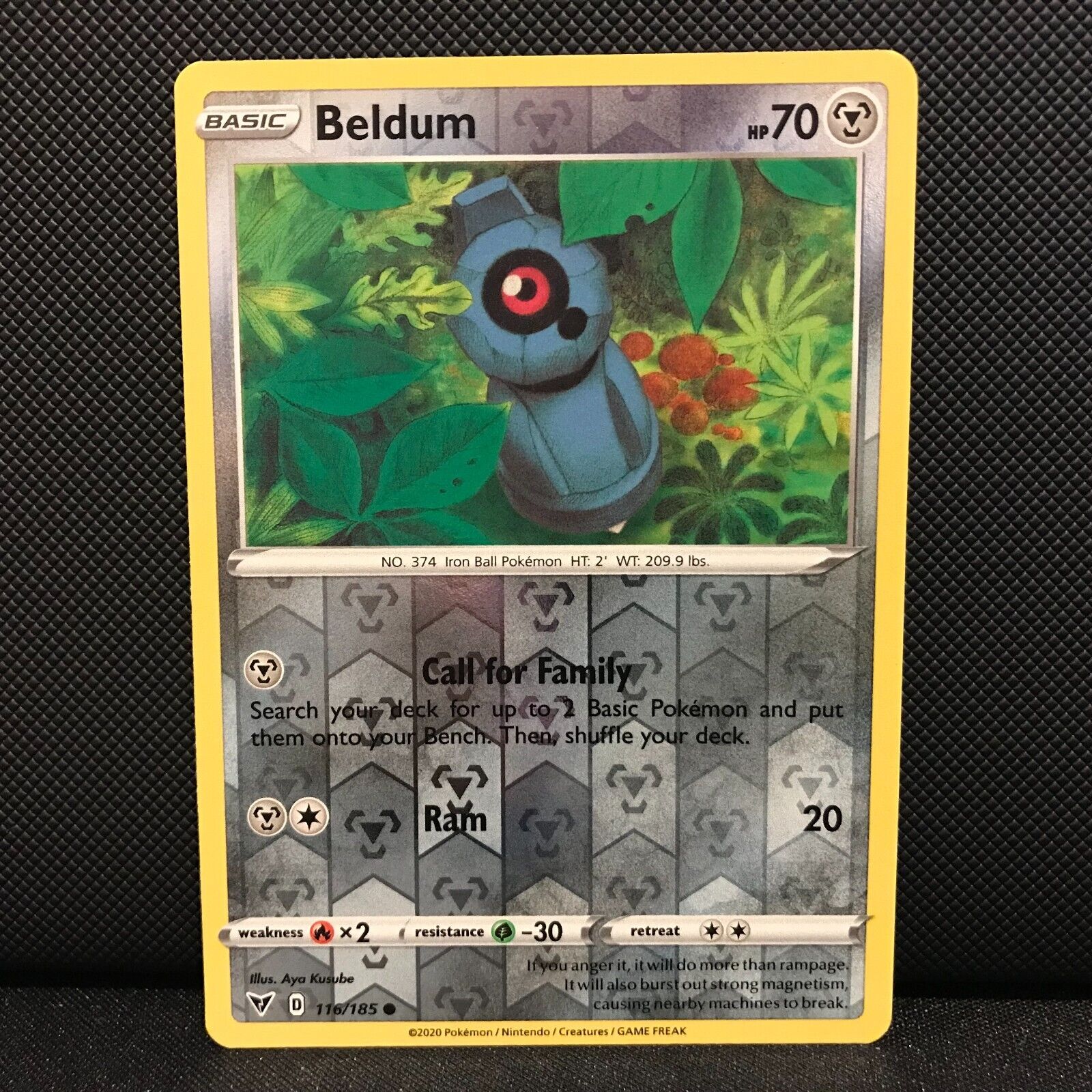 Beldum Reverse Holo 116/185 - Vivid Voltage Pokemon Card - NM/Mint