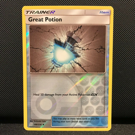 Great Potion Reverse Holo 198/236 - Unified Minds Pokemon Card - NM/Mint