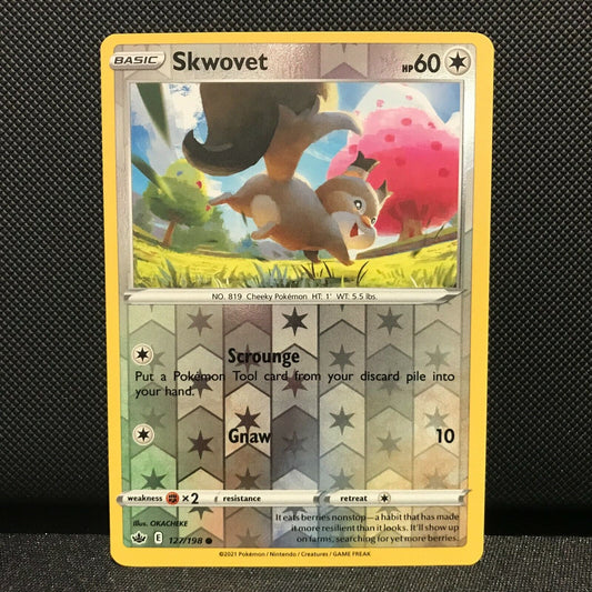 Skwovet Reverse Holo 127/198 - Chilling Reign Pokemon Card - NM/Mint