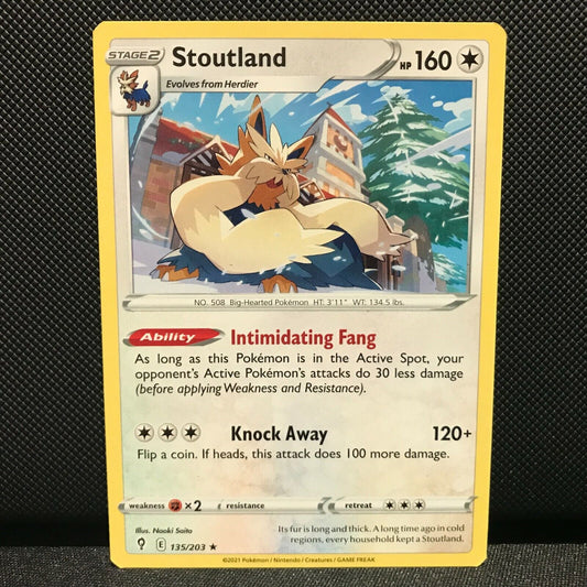 Stoutland 135/203 - Evolving Skies Pokemon Card - NM/Mint