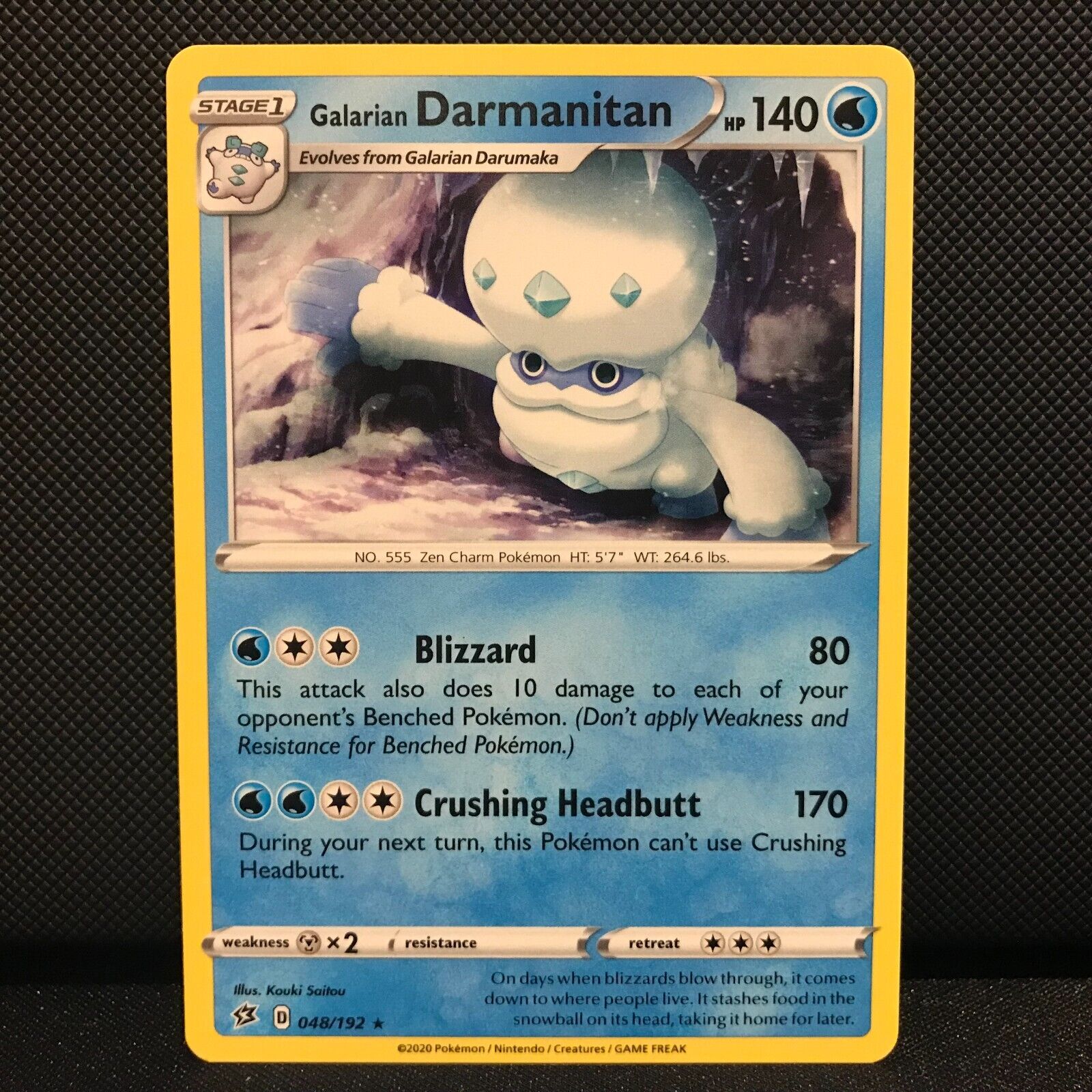 Galarian Darmanitan 48/192 - Rebel Clash Pokemon Card - NM/Mint