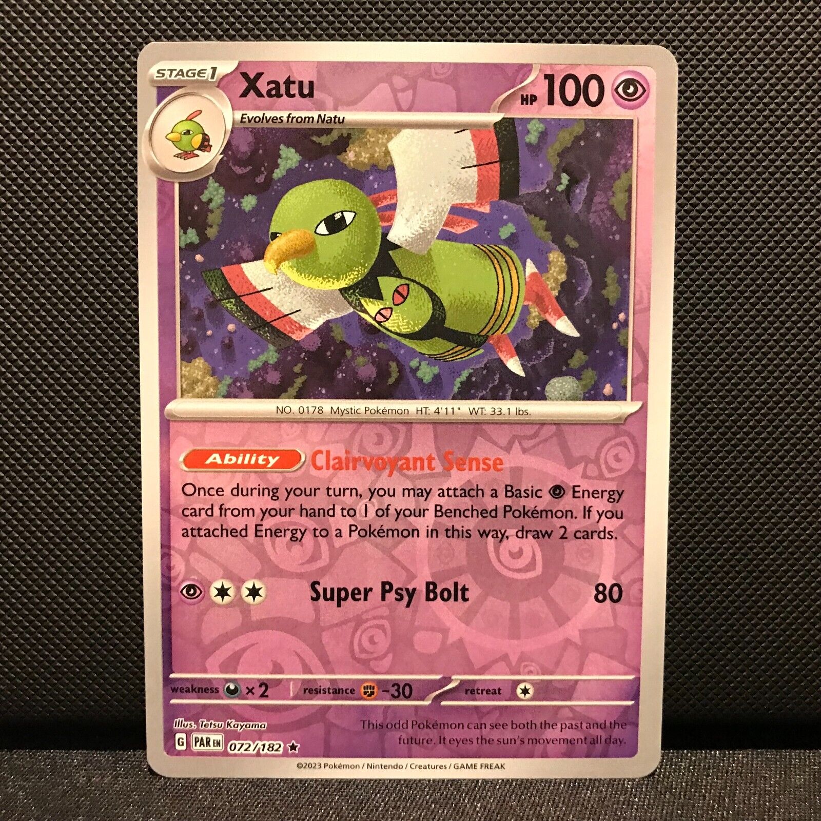 Xatu Reverse Holo 072/182 - Paradox Rift Pokemon Card - NM/Mint