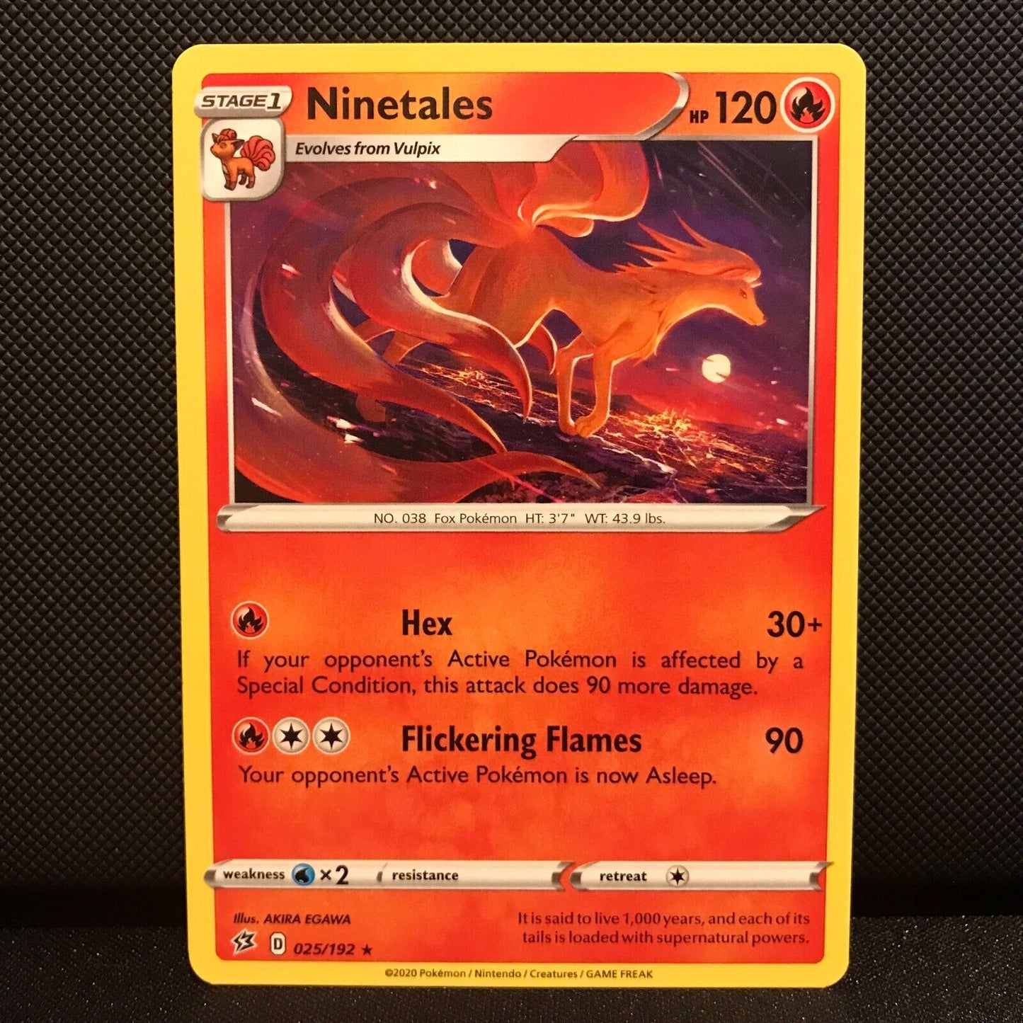 Ninetales 25/192 - Rebel Clash Pokemon Card - NM/Mint