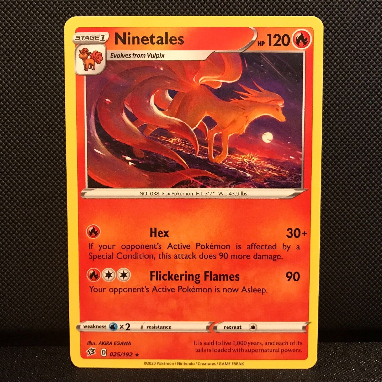 Ninetales 25/192 - Rebel Clash Pokemon Card - NM/Mint