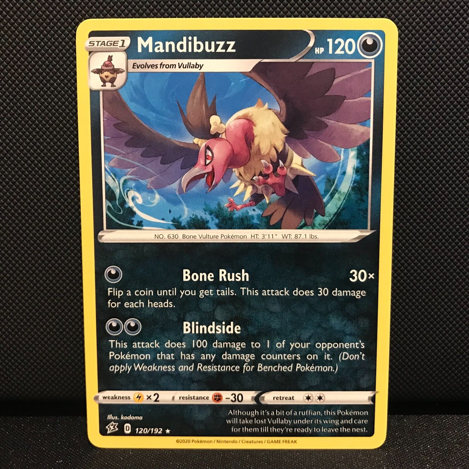 Mandibuzz 120/192 - Rebel Clash Pokemon Card - NM/Mint