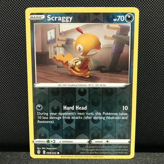 Scraggy Reverse Holo 98/203 - Evolving Skies Pokemon Card - NM/Mint